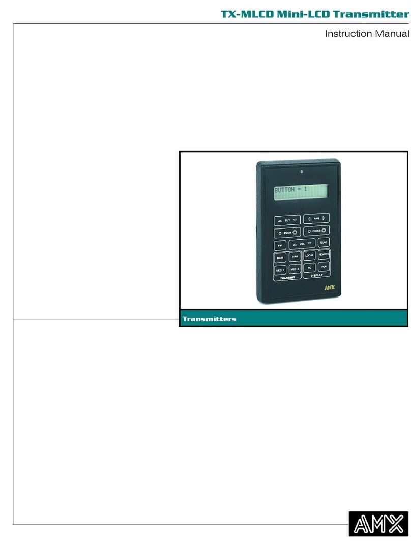AMX Mini-LCD Transmitter TX-MLCD User manual