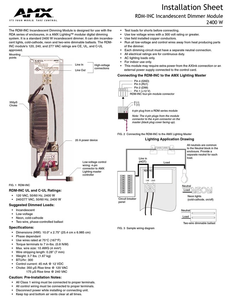 AMX Incandescent Dimmer Module RDM-INC Assembly instructions