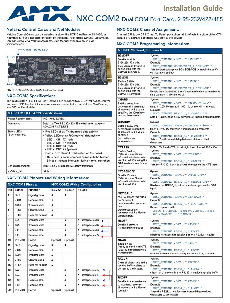 AMX NXC-COM2 installation guide