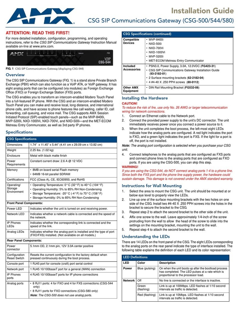 AMX CSG-500 installation guide