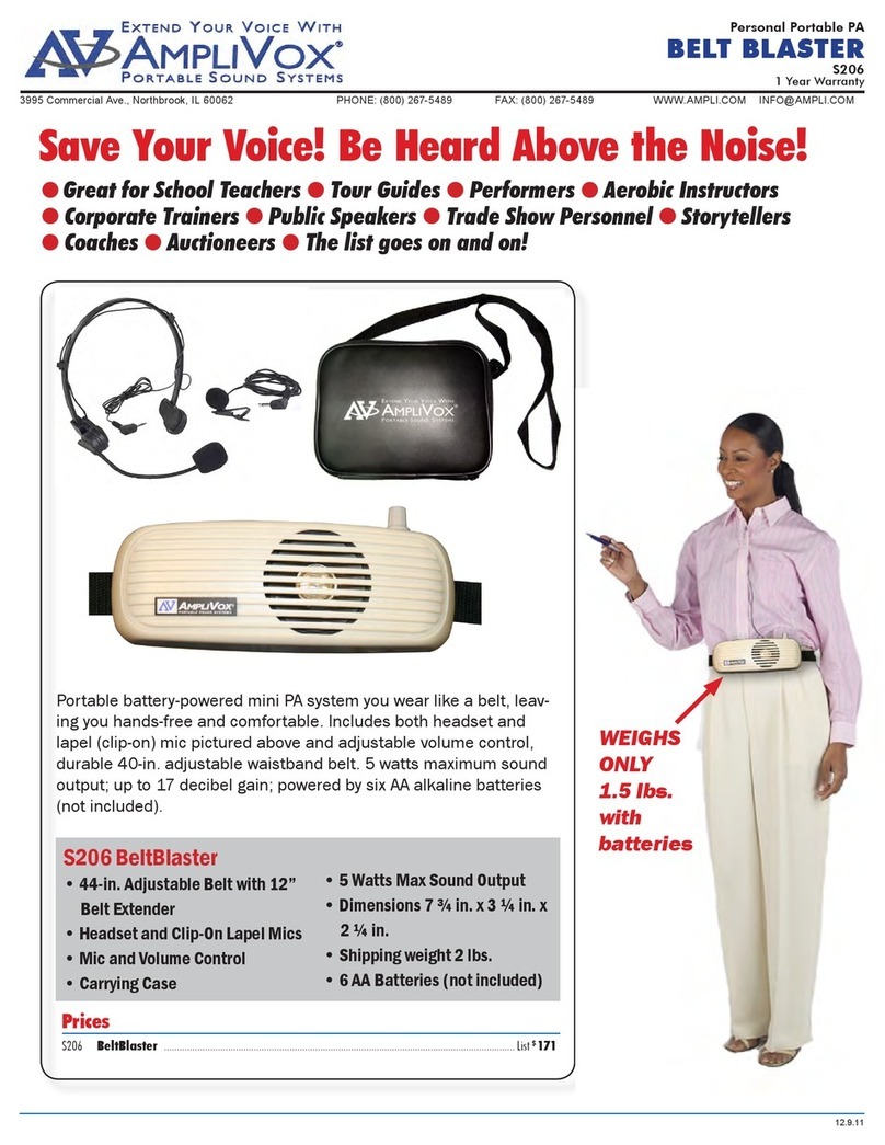 AmpliVox S206 BeltBlaster User manual