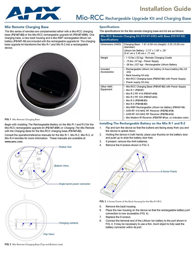 AMX Rechargeable Upgrade Kit and Charging Base... User manual