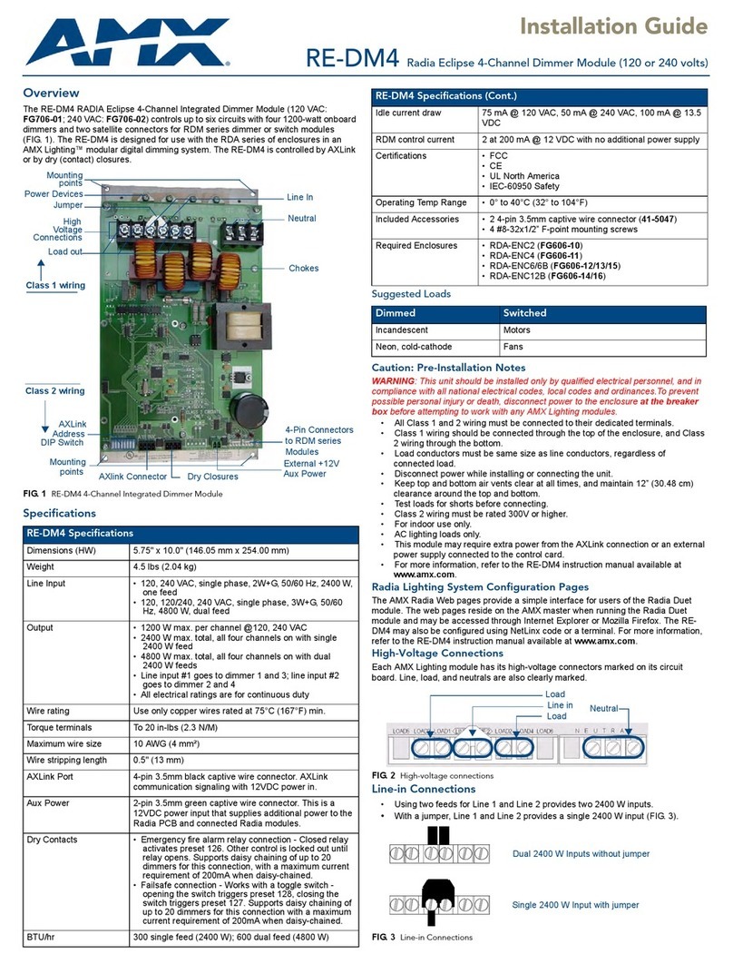 AMX Radia Eclipse RE-DM4 User manual
