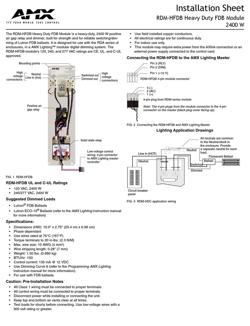 AMX Heavy Duty FDB Module RDM-HFDB Installation sheet