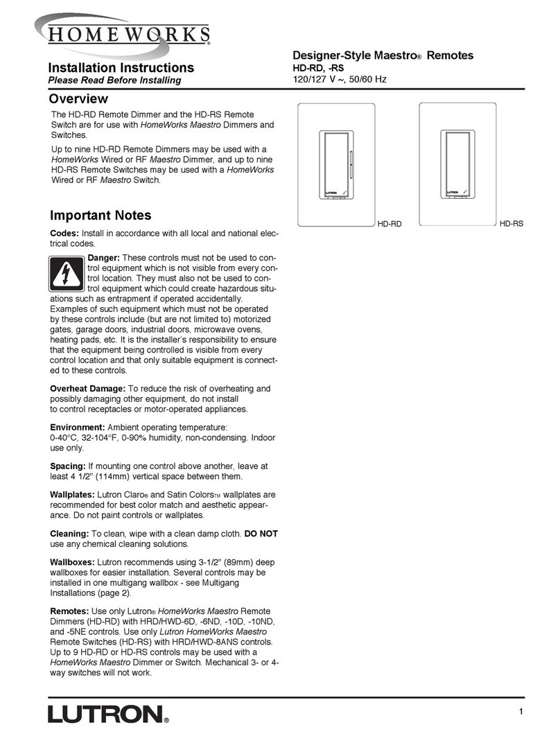 Lutron Electronics HD-RD User manual