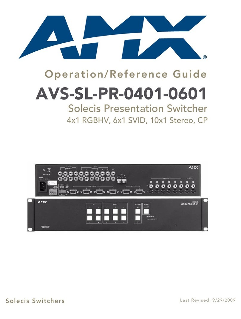 AMX Solecis AVS-SL-PR-0401-0601 Operation/reference guide