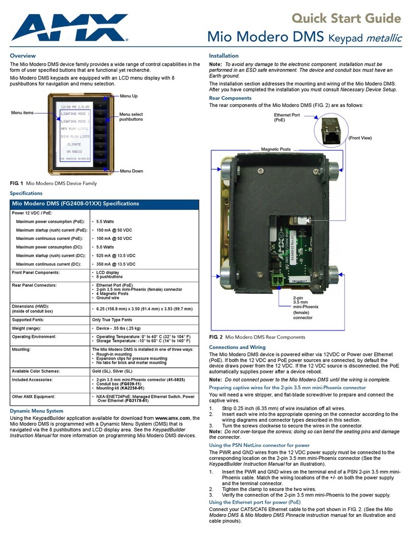 AMX Mio Modero DMS quick start guide
