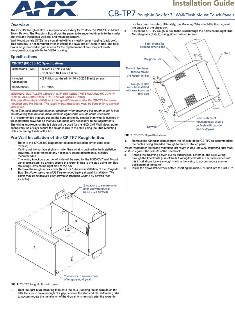 AMX Rough-In Box CB-TP7 User manual
