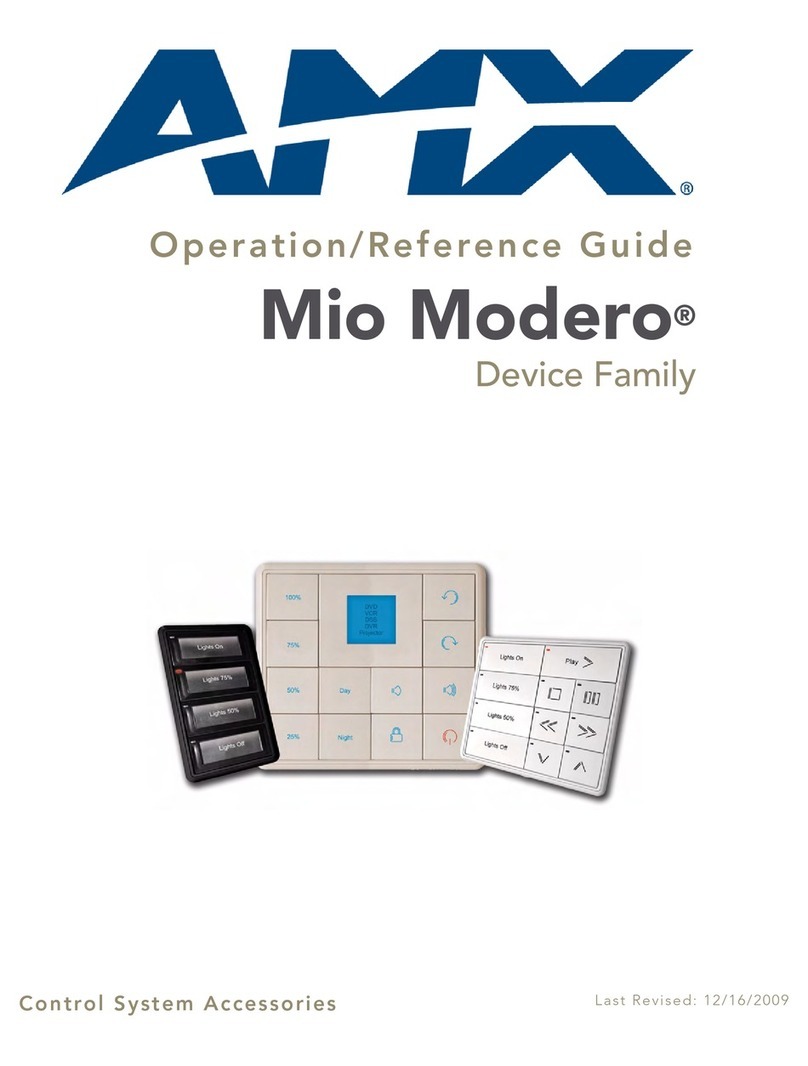 AMX Mio Modero Device Family Parts list manual