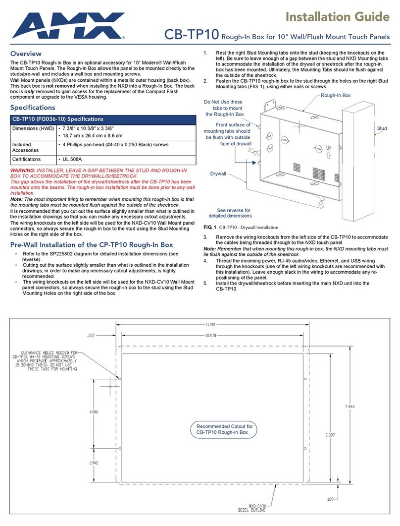 AMX Rough-In Box CB-TP10 User manual