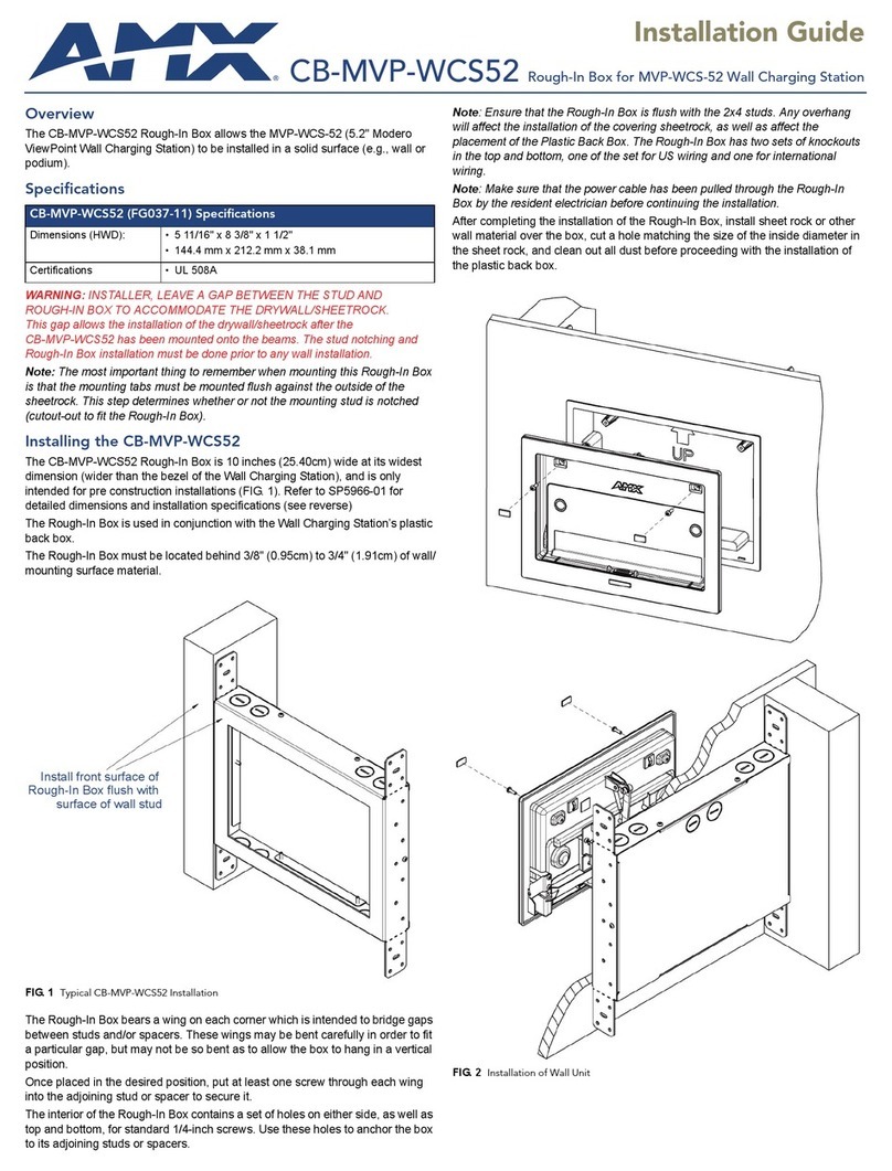 AMX Rough-In Box CB-MVP-WCS52 installation guide