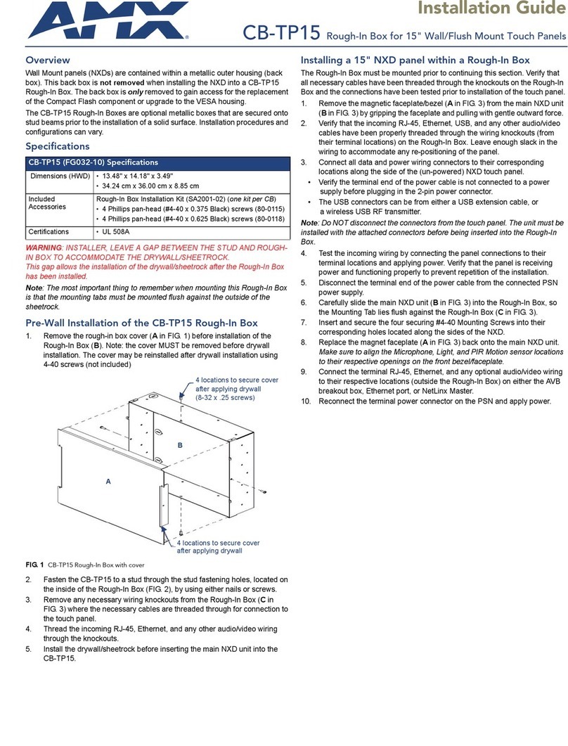 AMX Rough-In Box CB-TP15 installation guide