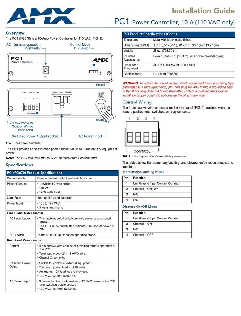 AMX Power Controller PC1 installation guide