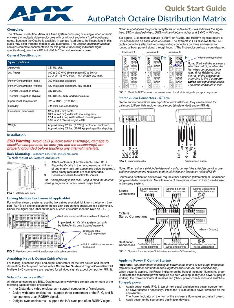 AMX Octaire Distribution Matrix AutoPatch User manual