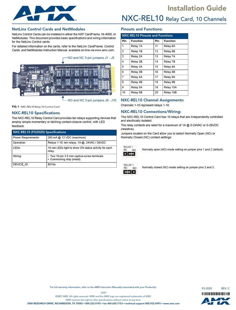 AMX netlinx NXC-REL10 User manual