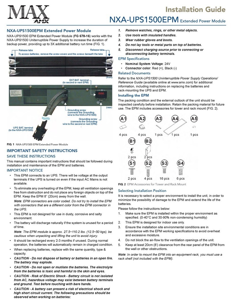 AMX NXA-UPSEPM NXA-UPS1500EPM User manual AMX NXA-UPSEPM NXA-UPS1500EPM User manual