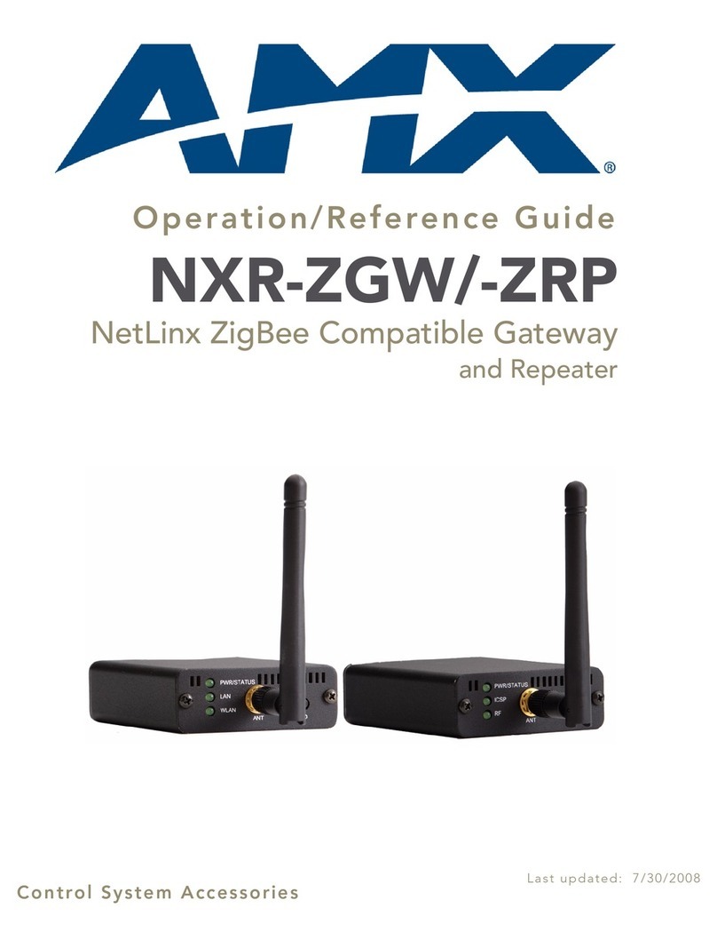 AMX NetLinx ZigBee Compatible Repe Parts list manual