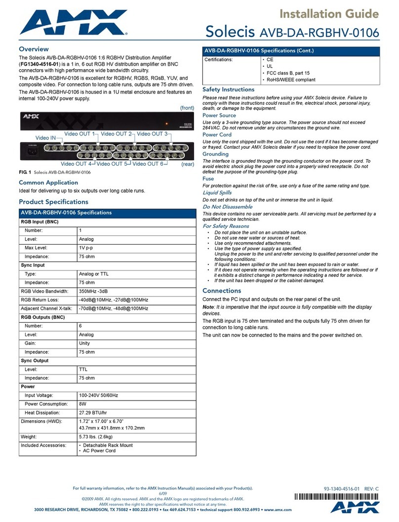 AMX Solecis AVB-DA-RGBHV-0106 installation guide