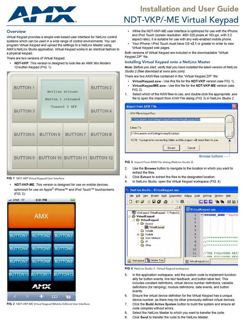 AMX Virtual Keypad NDT-VKP/-ME User manual AMX Virtual Keypad NDT-VKP/-ME User manual