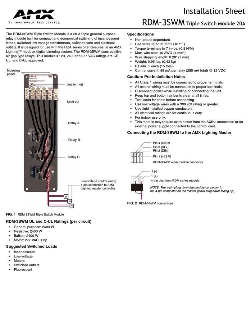 AMX Triple Switch Module 20A RDM-3SWM Assembly instructions