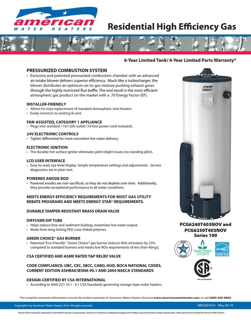 American Water Heater NRGSS01010 Specification sheet