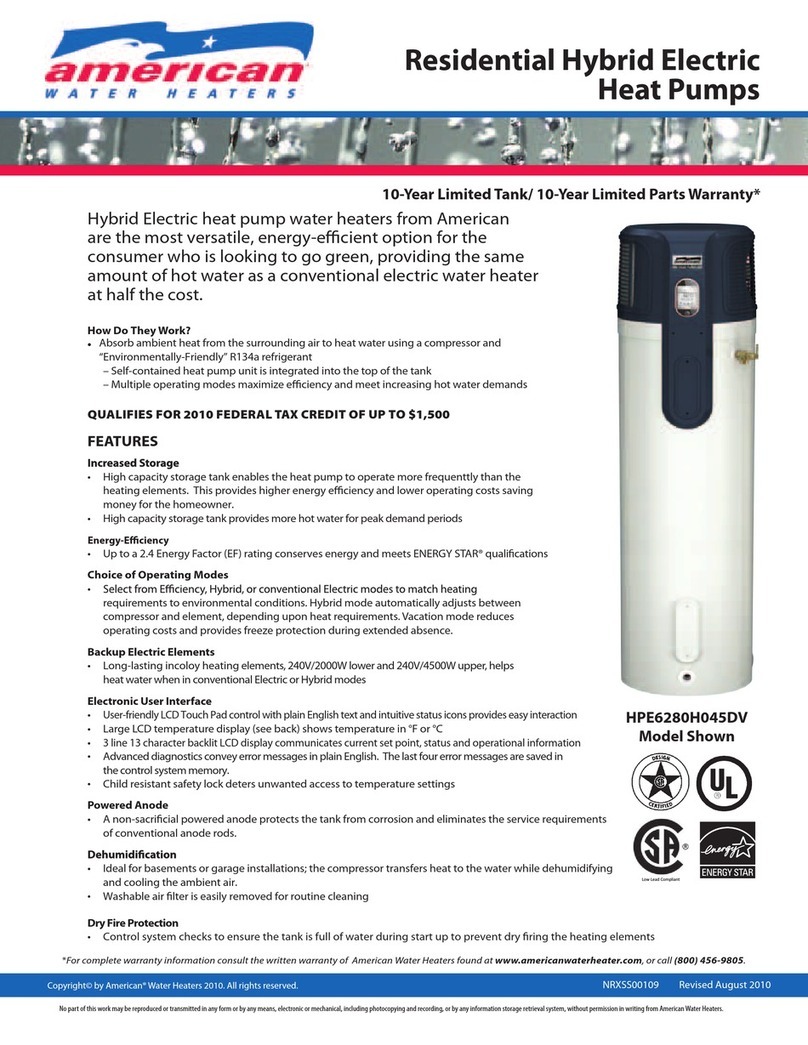 American Water Heater HPE6280H045DV Specification sheet
