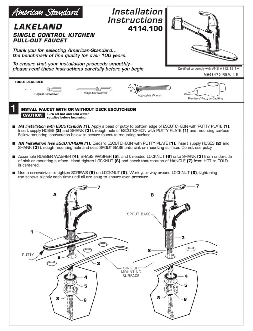 American Standard LAKELAND 4114.1 installation instructions