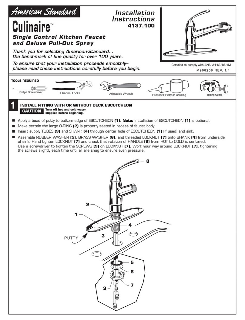 American Standard CULINAIRE 4137.1 User manual