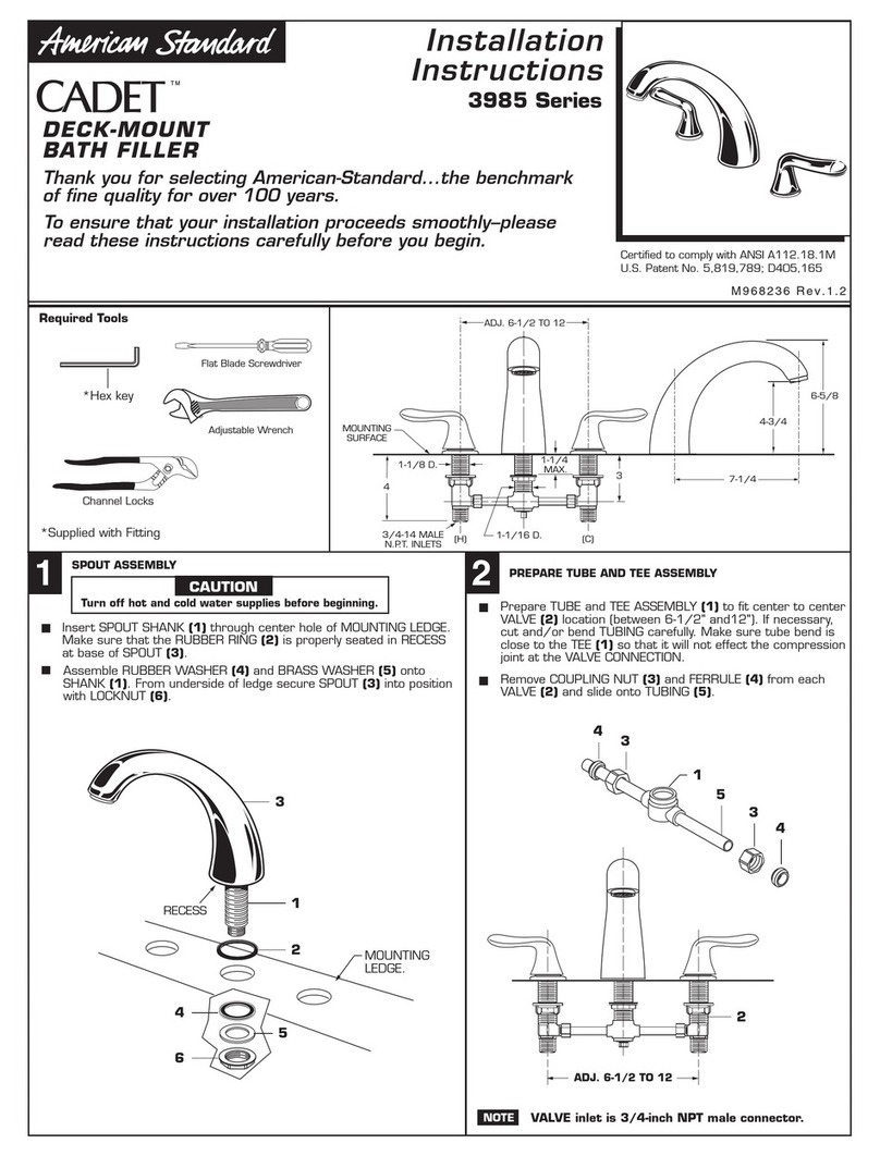 American Standard CADET 3985 Series installation instructions