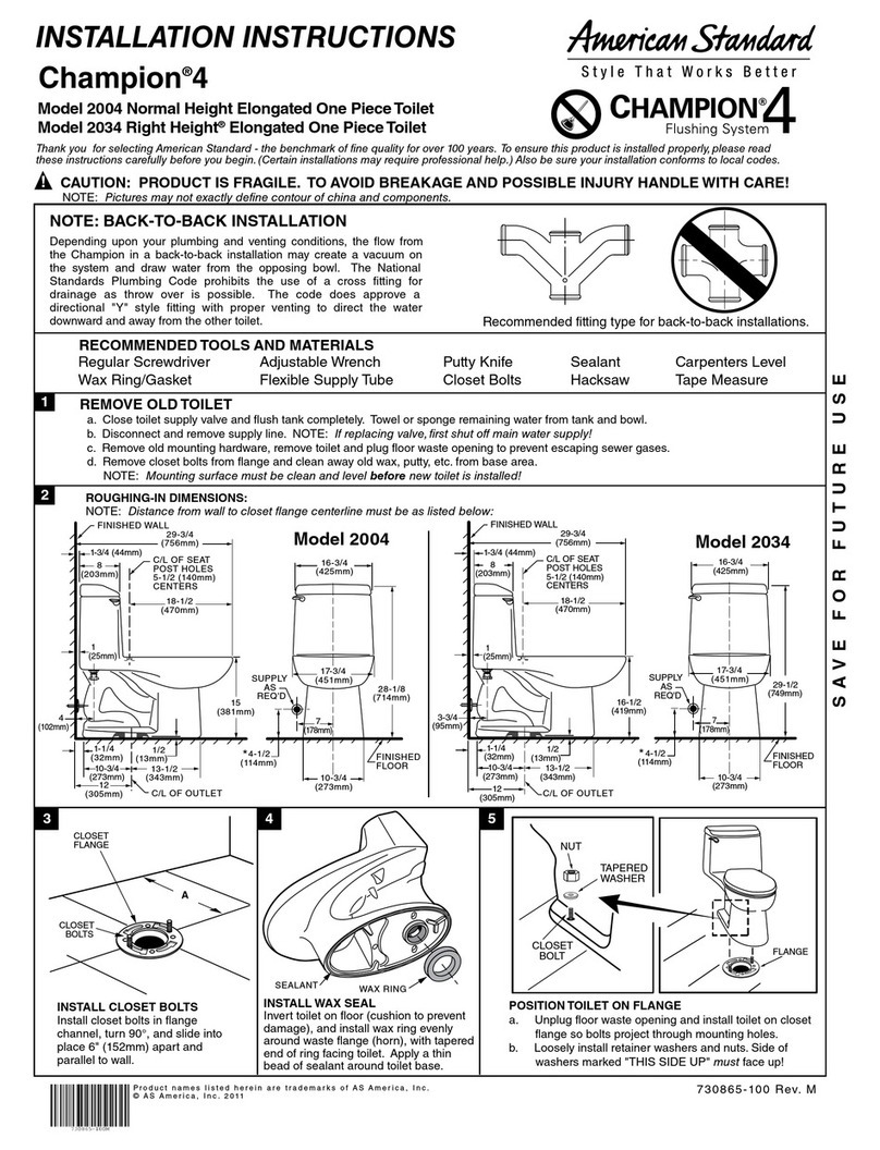 American Standard CHAMPION 4 2004 installation instructions American Standard CHAMPION 4 2004 installation instructions