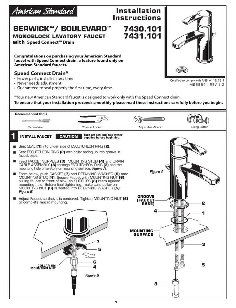 American Standard BERWICK M968641 User manual