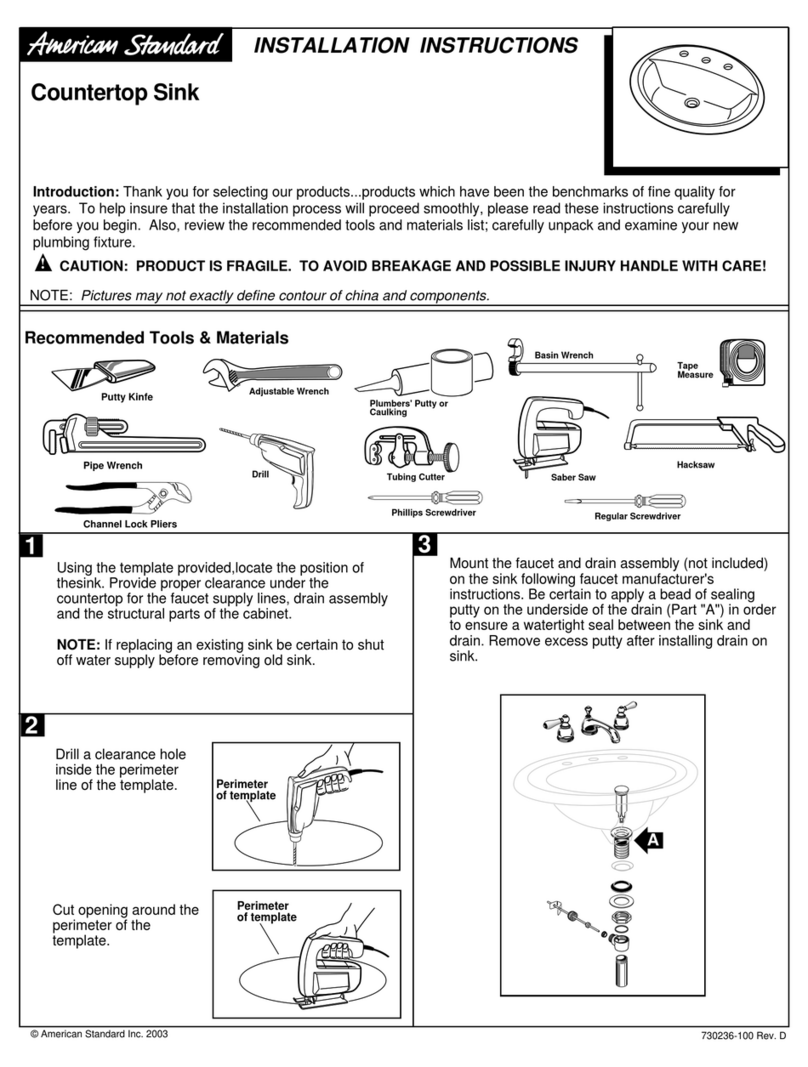 American Standard 730236-100 installation instructions