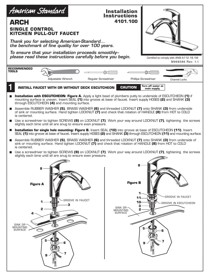 American Standard ARCH M968586 installation instructions