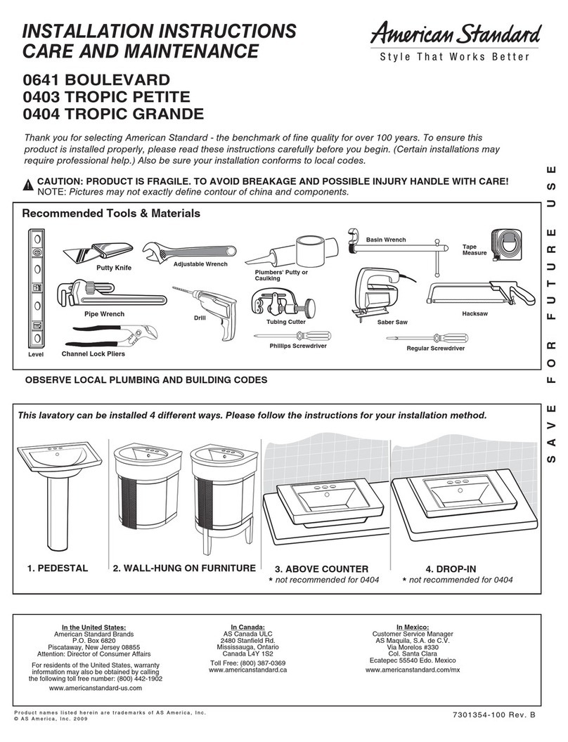 American Standard 403 User manual