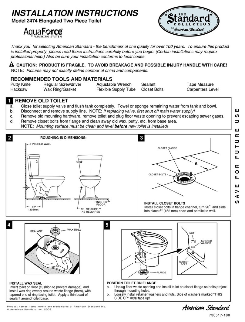 American Standard 2474 Product user manual American Standard 2474 Product user manual