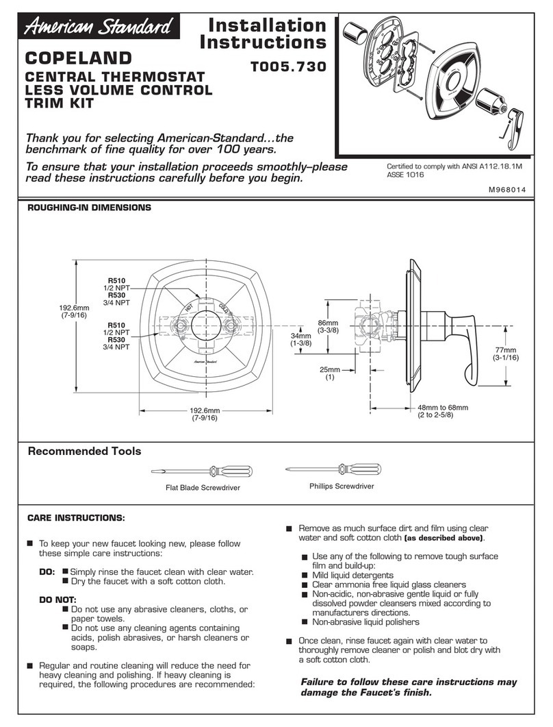 American Standard Copeland T005.730 installation instructions