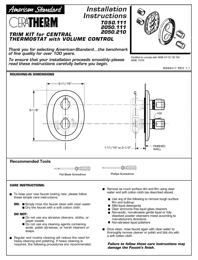 American Standard 2050 installation instructions