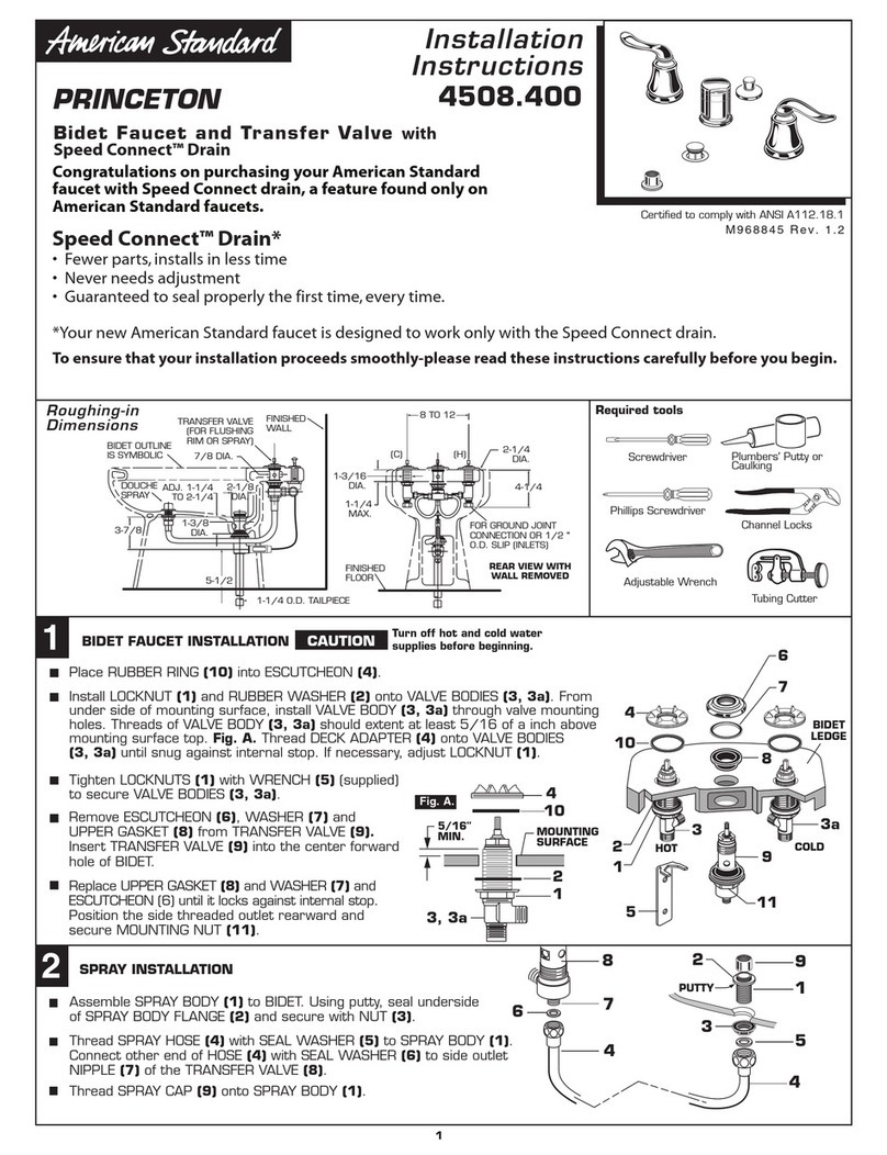 American Standard SPEED CONNECT 4508.4 User manual