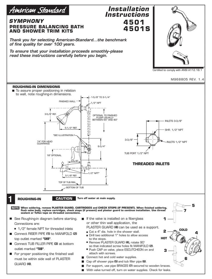 American Standard SYMPHONY 4501 installation instructions