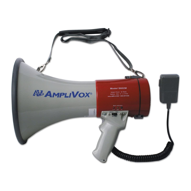 AmpliVox Megaphones S601 User manual AmpliVox Megaphones S601 User manual