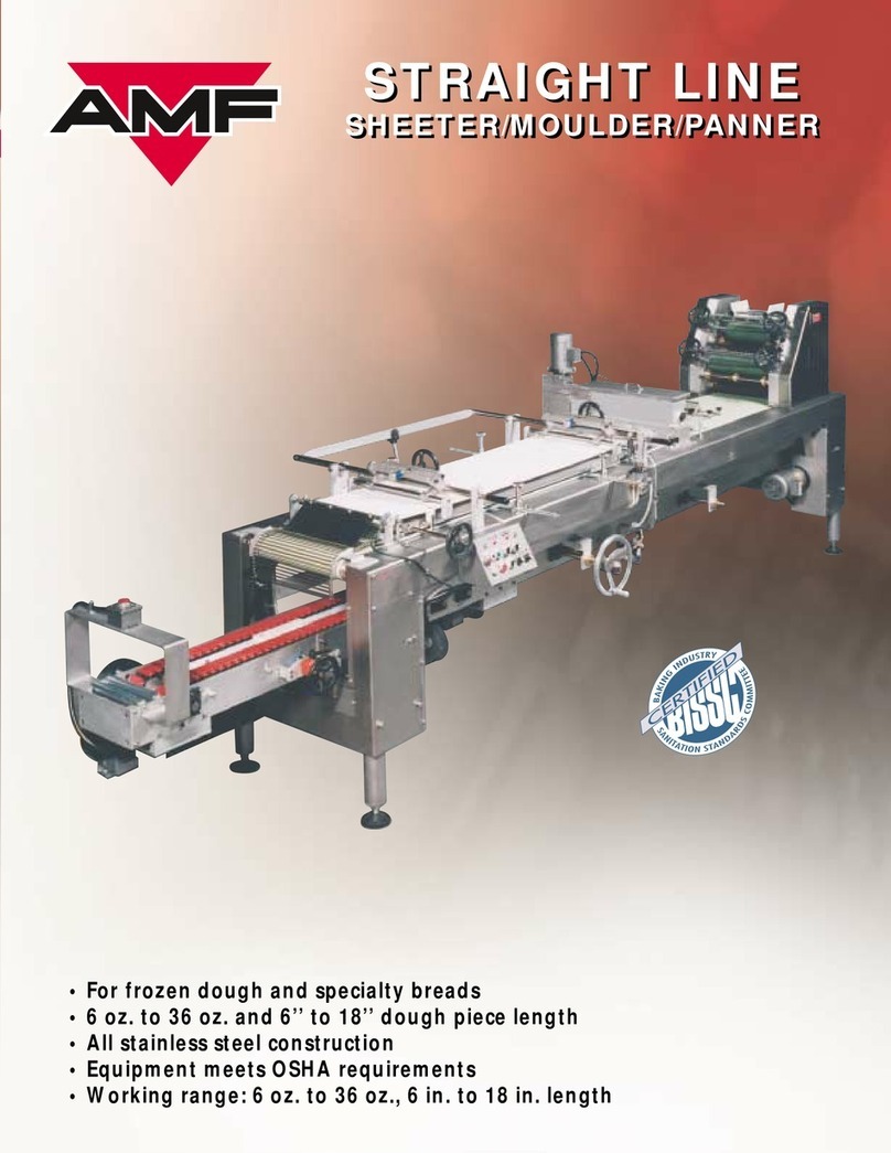 AMF Straight Line Sheeter Moulder Panner Specification sheet