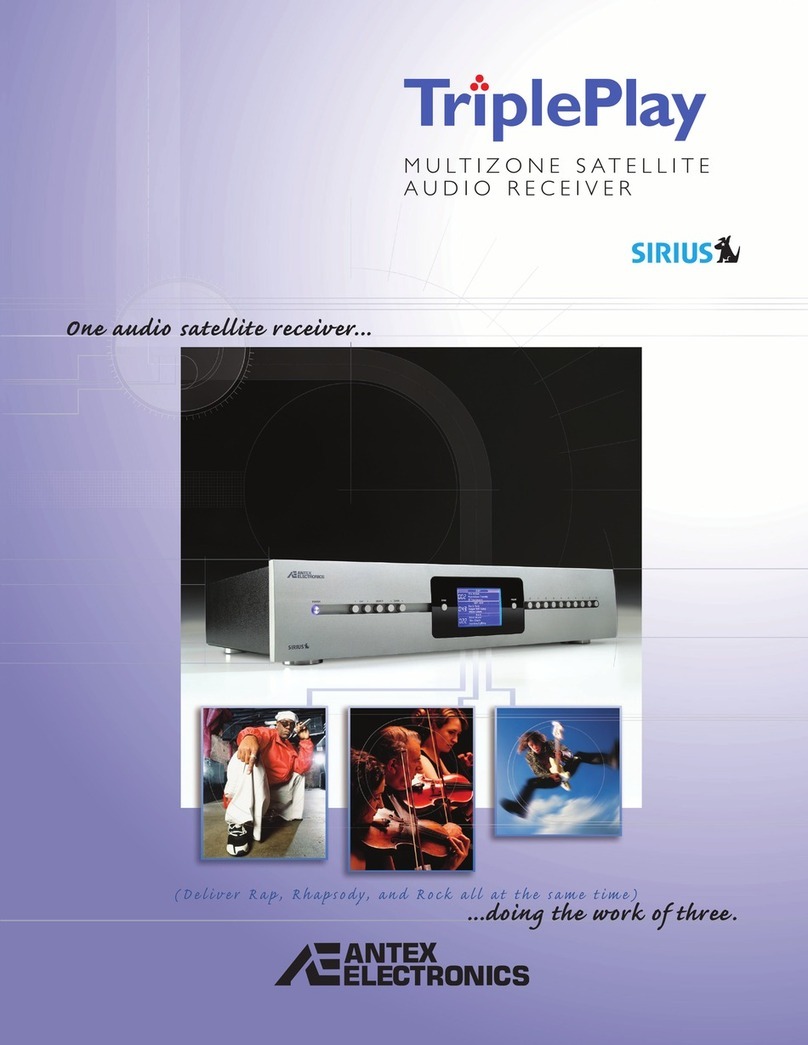 Antex electronics Sirius Satellite Receiver User manual
