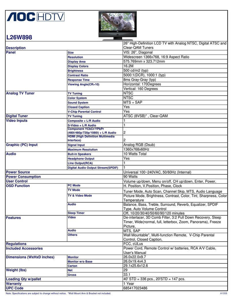 AOC L26W898 User manual