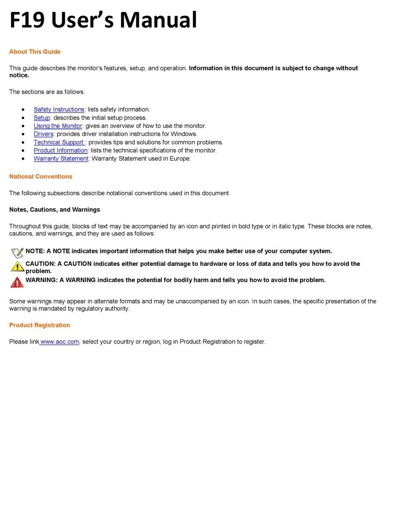 AOC Monitor F19 User manual
