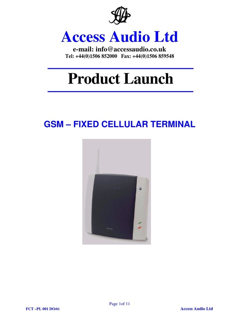 Access Audio Ltd GSM Fixed Cellular Terminal (F151s) none product manual