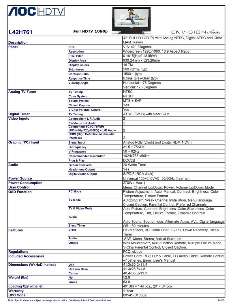 AOC Envision L42H761 User manual