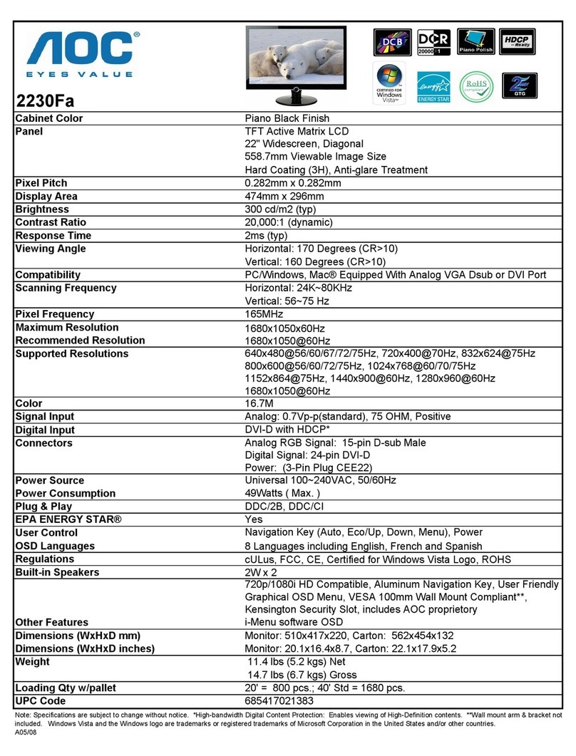 AOC 2230Fa User manual