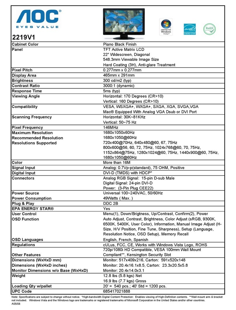 AOC 2219V1 User manual