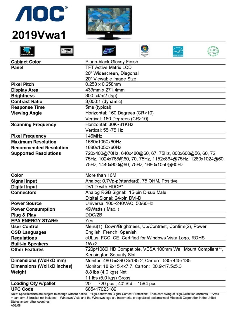 AOC 2019Vwa1 User manual