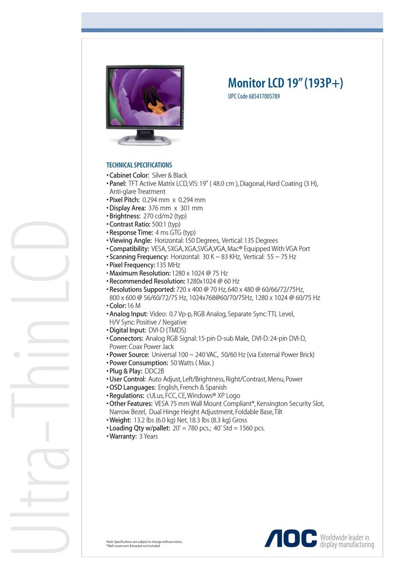 AOC 193P+ User manual
